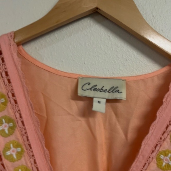 Cleobella Embroidered Eyelet Plunge Camelia Maxi Dress - Picture 9 of 10